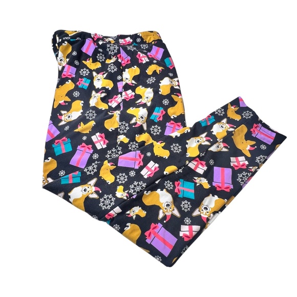 Terra & Sky Women's Welsh Corgi Santa Christmas Leggings Pants - Picture 2 of 12